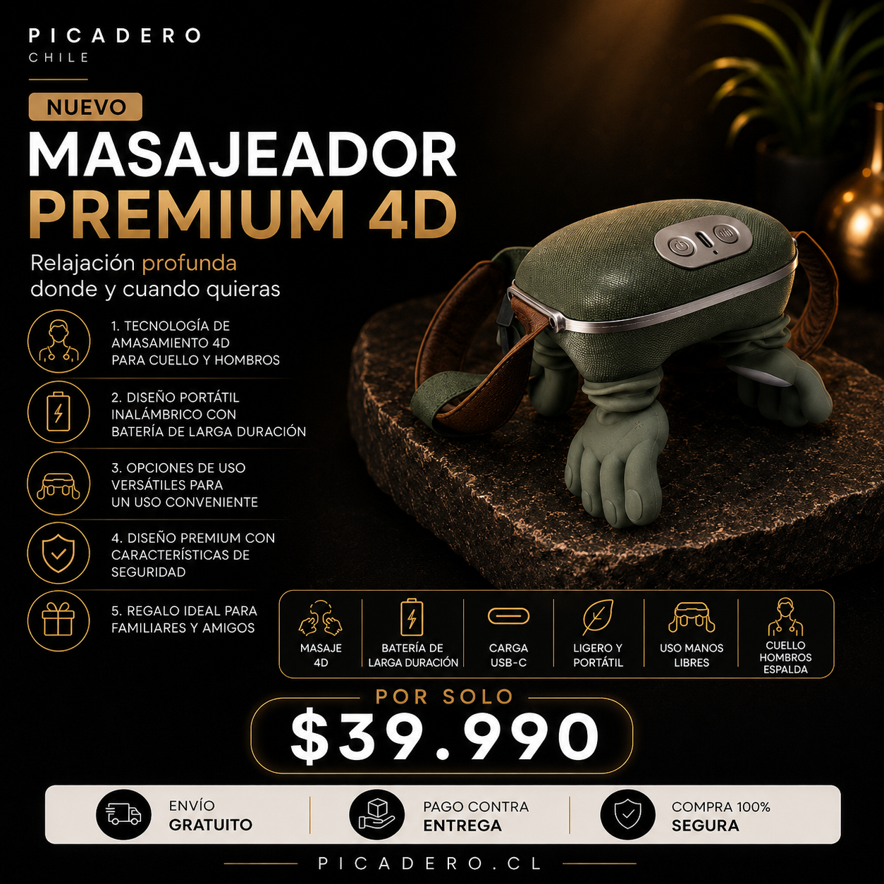 MASAJEADOR  PREMIUM 4D