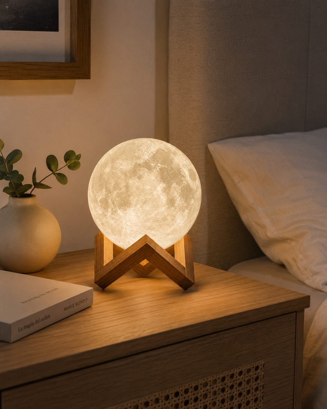 LAMPARA LUNA TACTIL 3D